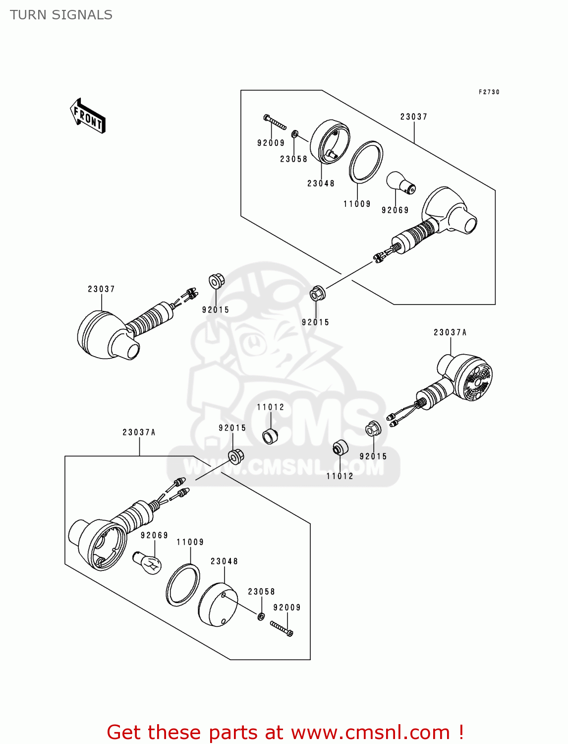 TURN SIGNALS KL650A11 KLR650 1997 USA CALIFORNIA CANADA