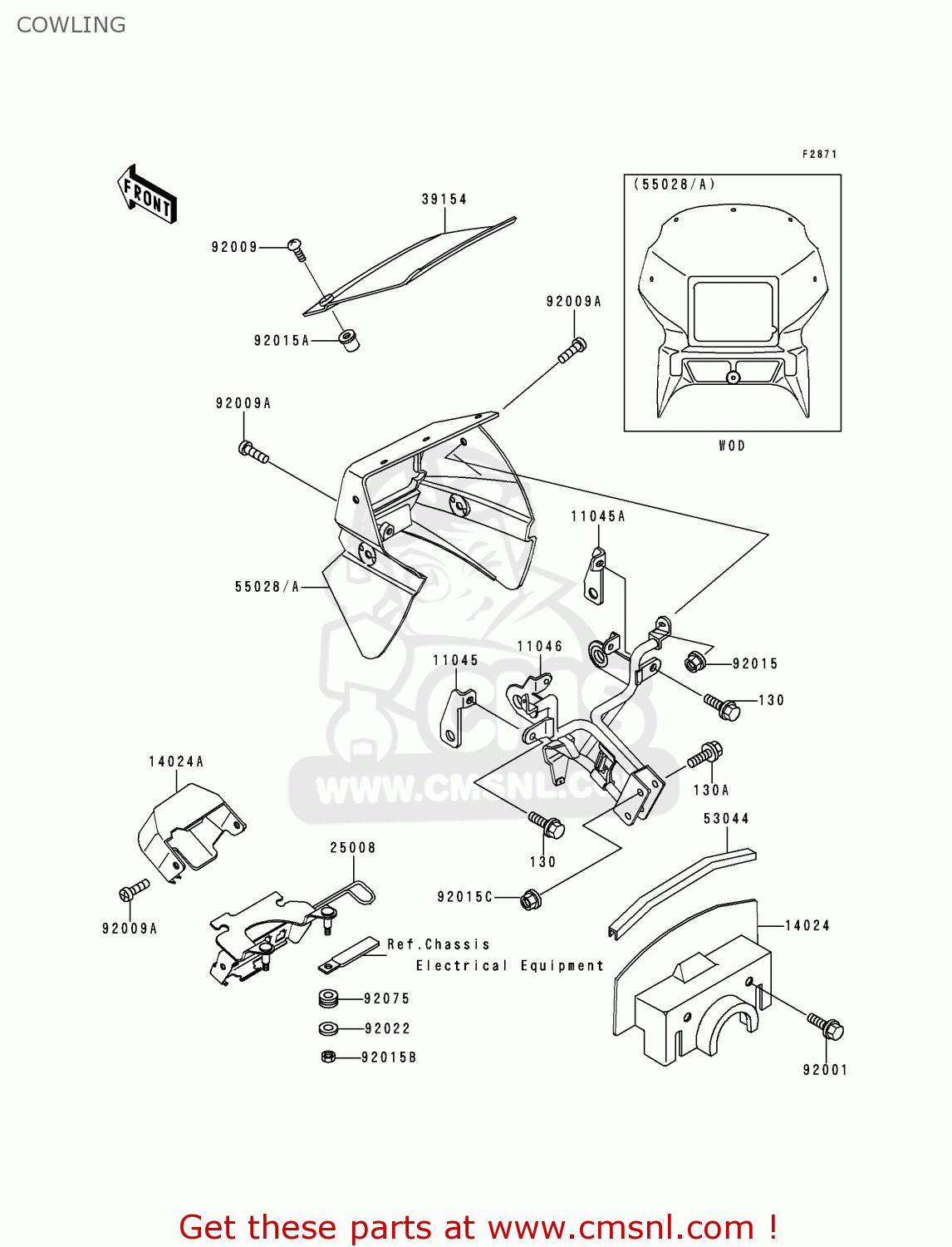 COWLING KL650A11 KLR650 1997 USA CALIFORNIA CANADA