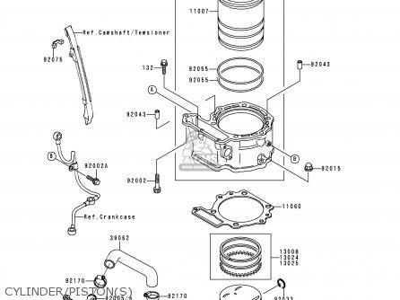CYLINDER/PISTON(S) - KL650A11 KLR650 1997 USA CALIFORNIA CANADA