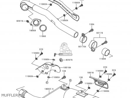 MUFFLER(S) - KL650A11 KLR650 1997 USA CALIFORNIA CANADA
