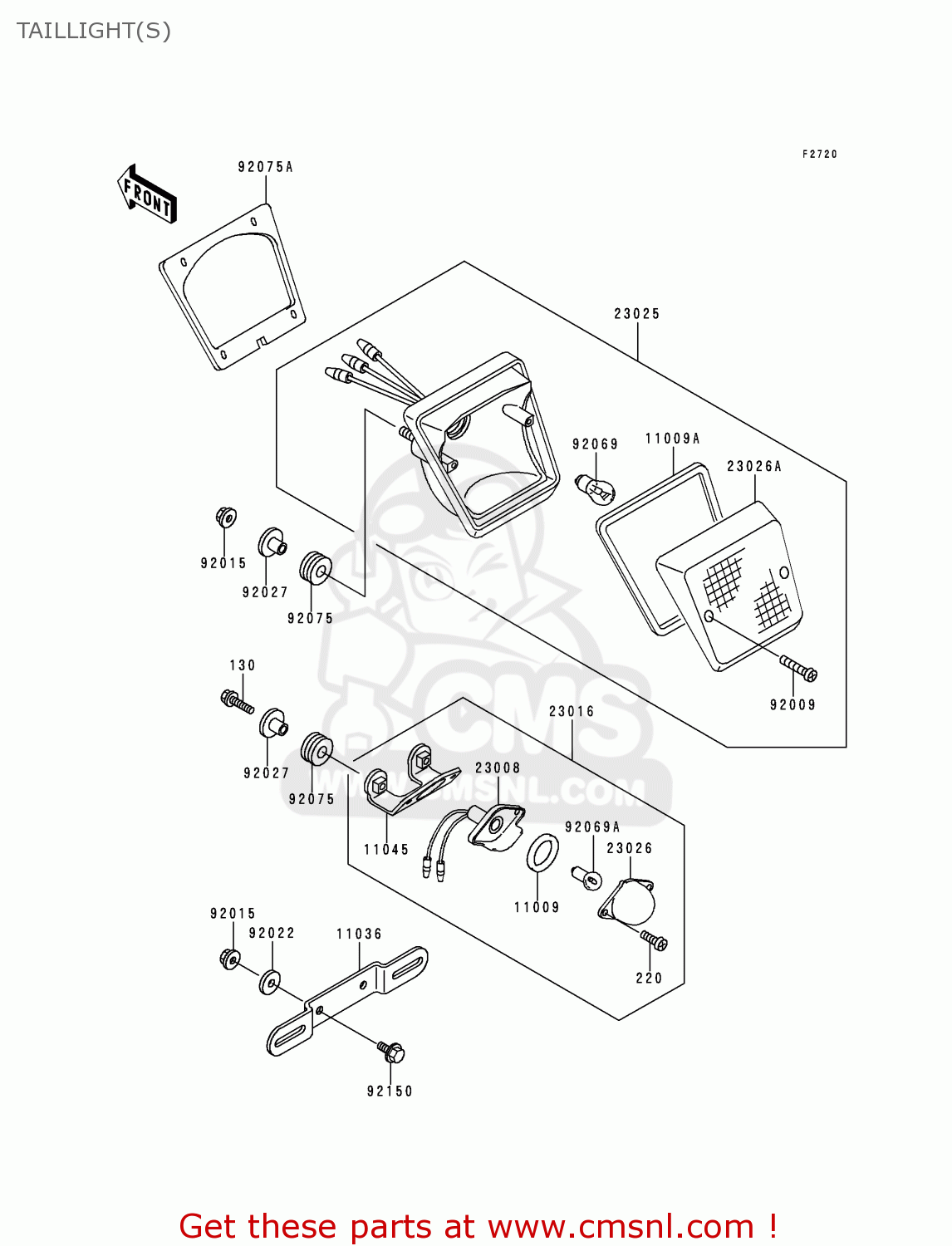 TAILLIGHT(S) KL650A12 KLR650 1998 USA CALIFORNIA CANADA
