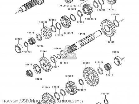 TRANSMISSION(KL650AE032210&SIM;) - KL650A12 KLR650 1998 USA CALIFORNIA CANADA
