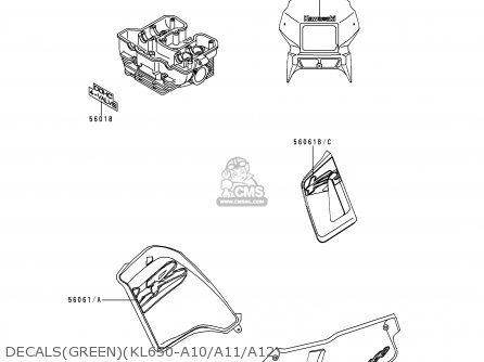 DECALS(GREEN)(KL650-A10/A11/A12) - KL650A12 KLR650 1998 USA CALIFORNIA CANADA