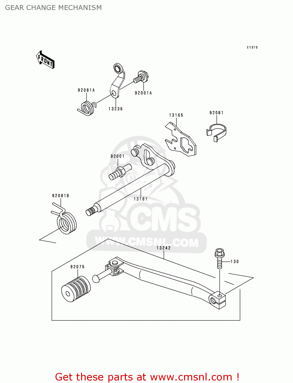 GEAR CHANGE MECHANISM KL650A13 KLR650 1999 USA CALIFORNIA CANADA