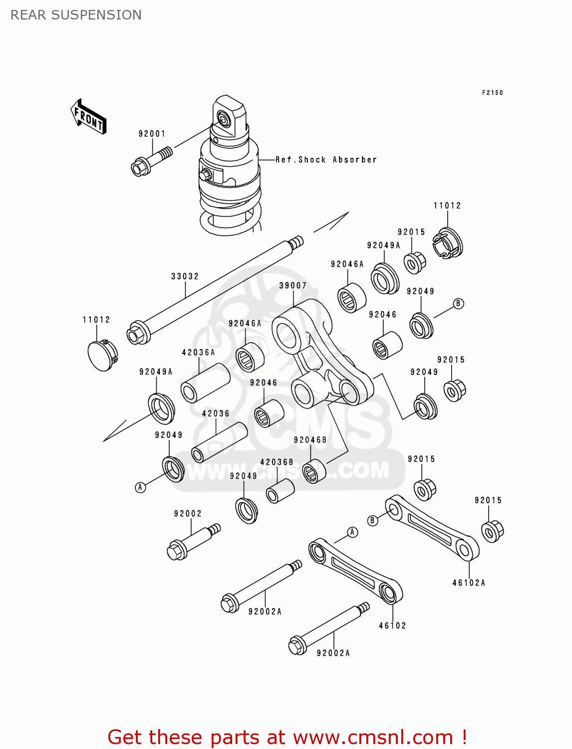 REAR SUSPENSION KL650A13 KLR650 1999 USA CALIFORNIA CANADA