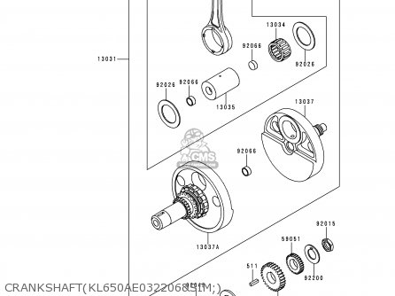 CRANKSHAFT(KL650AE032206&SIM;) - KL650A13 KLR650 1999 USA CALIFORNIA CANADA