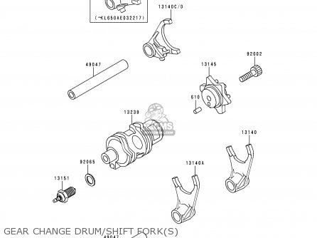 GEAR CHANGE DRUM/SHIFT FORK(S) - KL650A13 KLR650 1999 USA CALIFORNIA CANADA