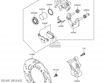 REAR BRAKE - KL650A13 KLR650 1999 USA CALIFORNIA CANADA