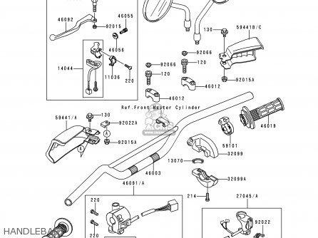 HANDLEBAR - KL650A13 KLR650 1999 USA CALIFORNIA CANADA