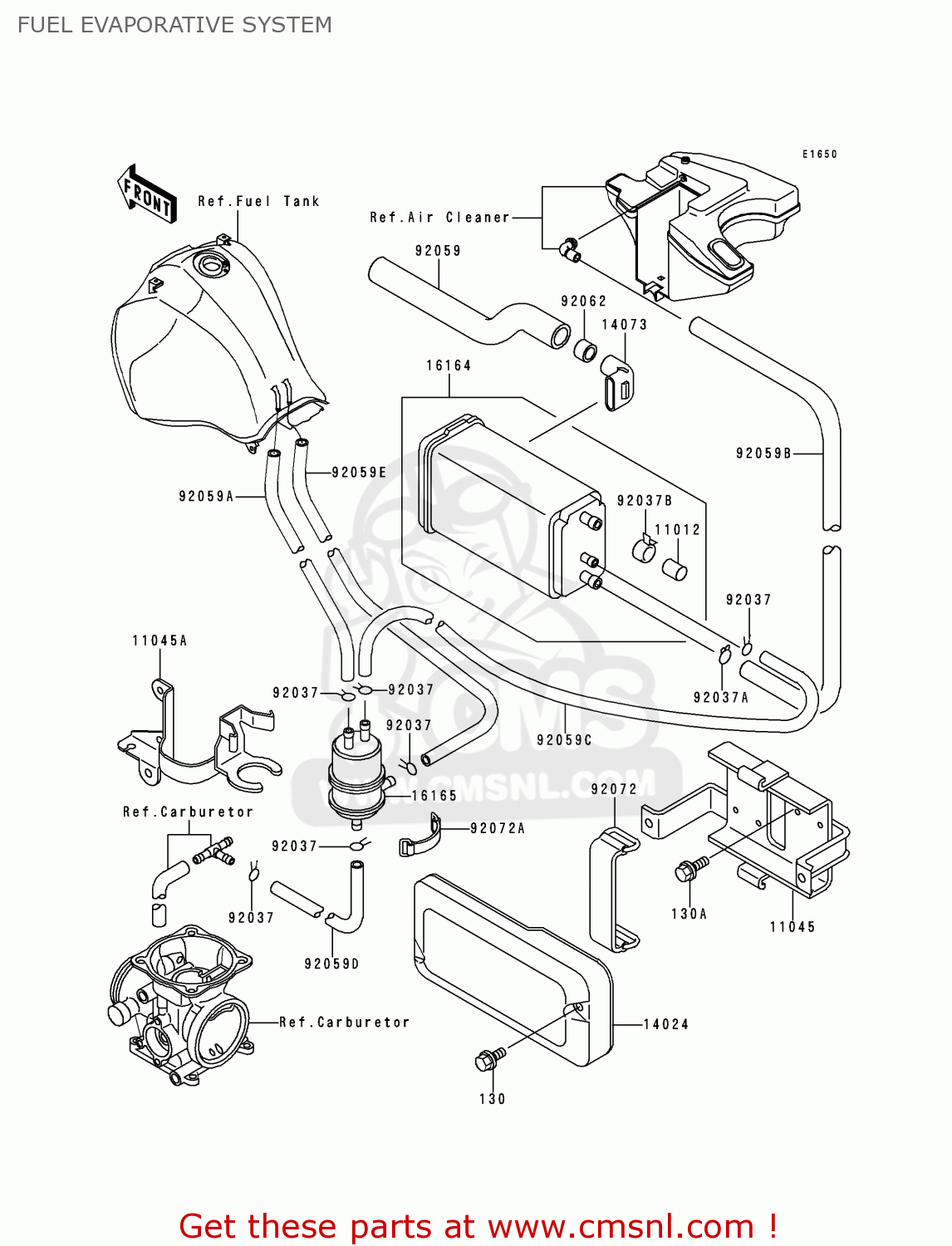 FUEL EVAPORATIVE SYSTEM KL650A14 KLR650 2000 USA CALIFORNIA CANADA