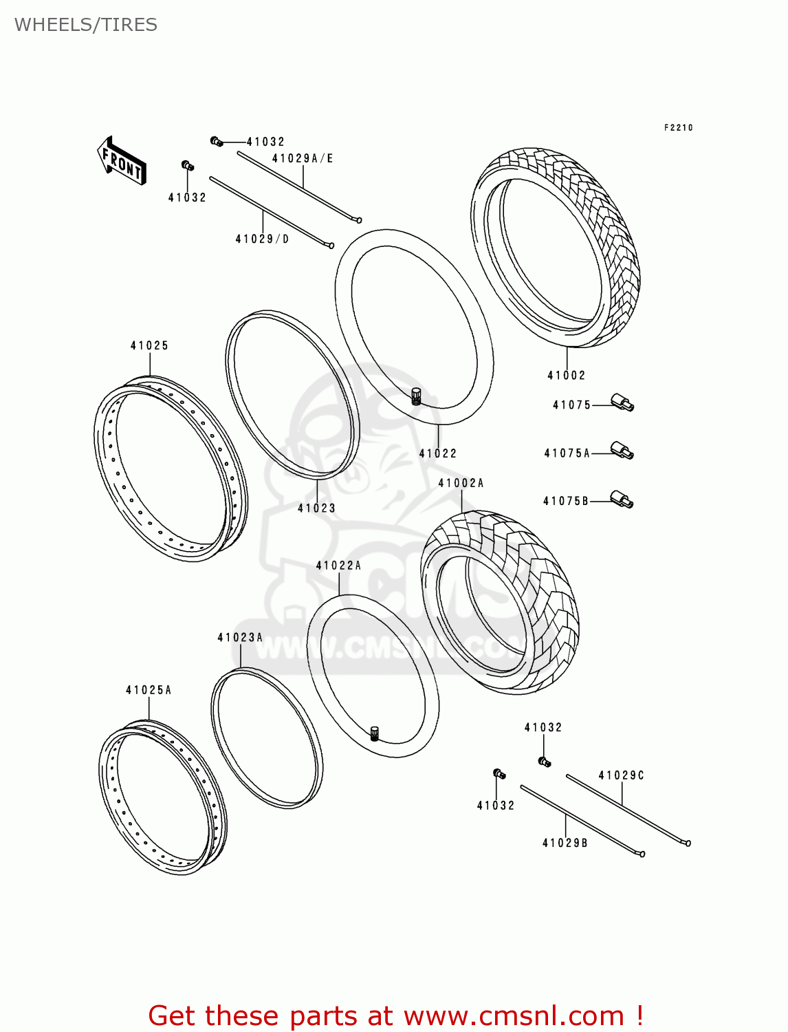 WHEELS/TIRES KL650A14 KLR650 2000 USA CALIFORNIA CANADA