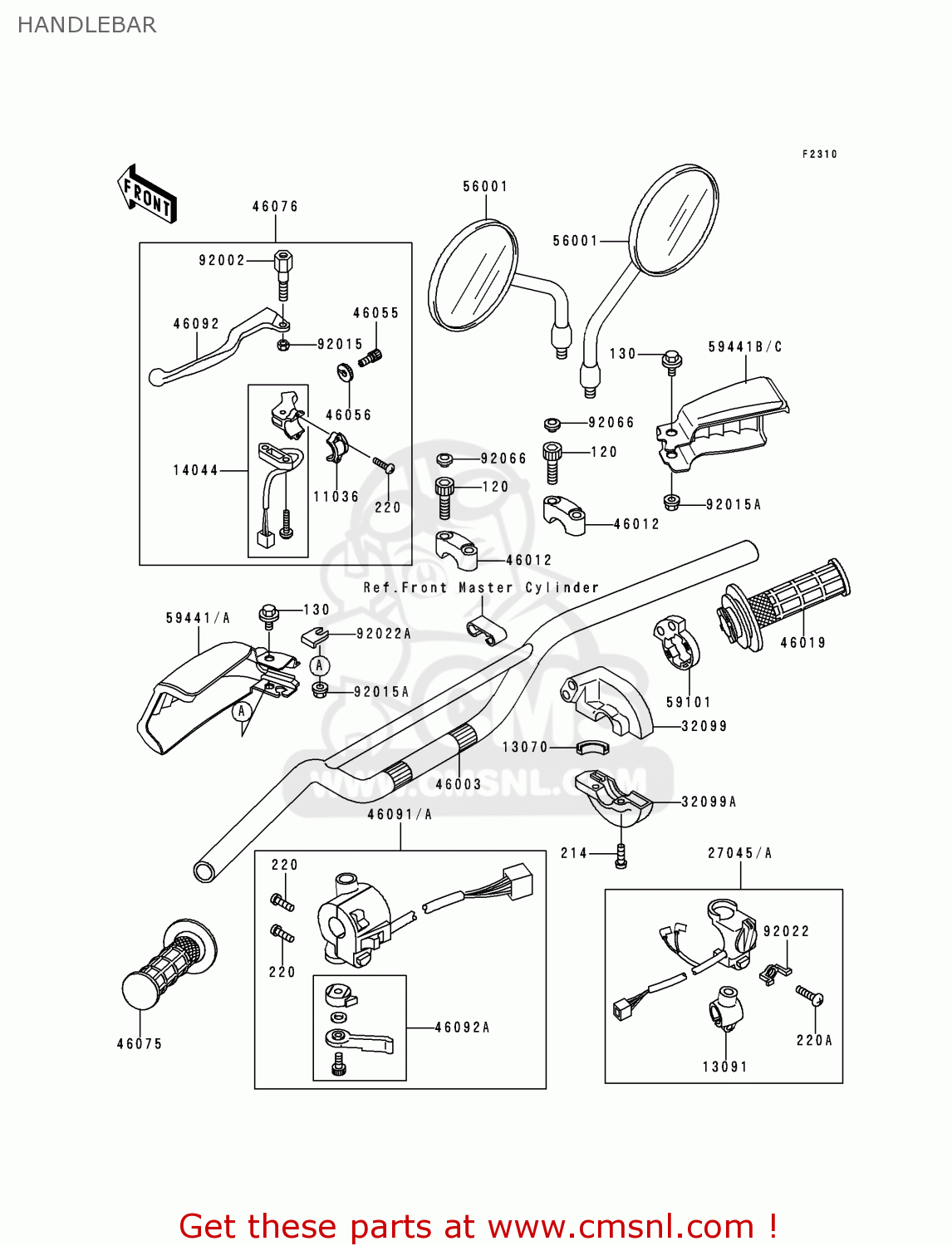 HANDLEBAR KL650A14 KLR650 2000 USA CALIFORNIA CANADA