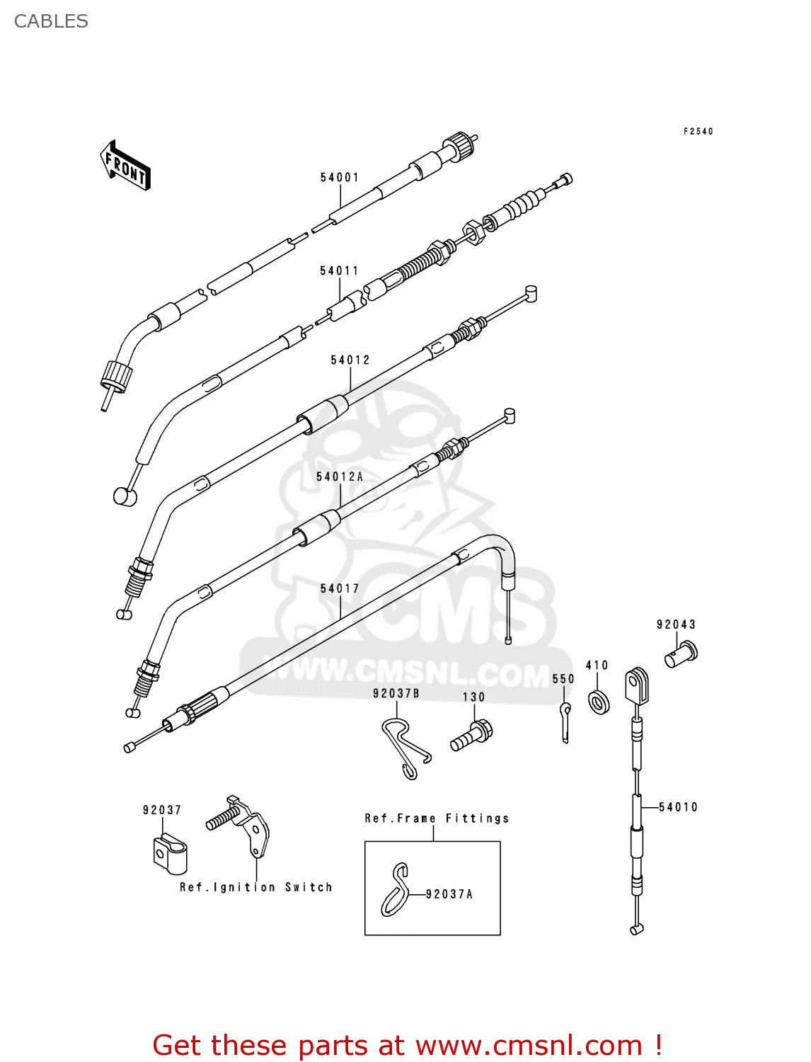 CABLES KL650A14 KLR650 2000 USA CALIFORNIA CANADA