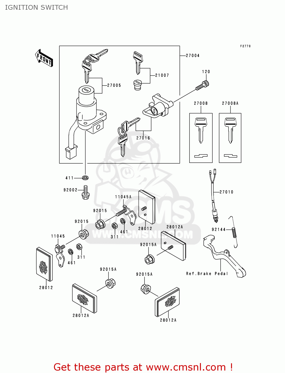 IGNITION SWITCH KL650A14 KLR650 2000 USA CALIFORNIA CANADA