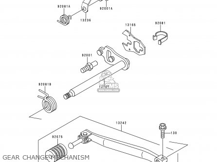 GEAR CHANGE MECHANISM - KL650A14 KLR650 2000 USA CALIFORNIA CANADA