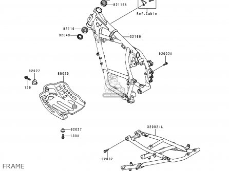 FRAME - KL650A14 KLR650 2000 USA CALIFORNIA CANADA