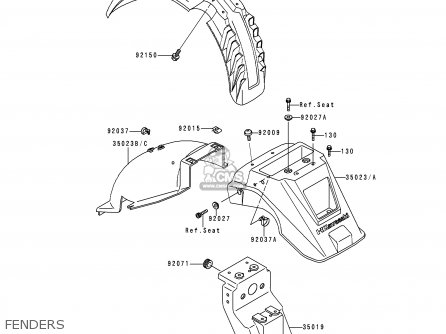 FENDERS - KL650A14 KLR650 2000 USA CALIFORNIA CANADA