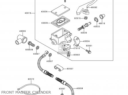 FRONT MASTER CYLINDER - KL650A14 KLR650 2000 USA CALIFORNIA CANADA
