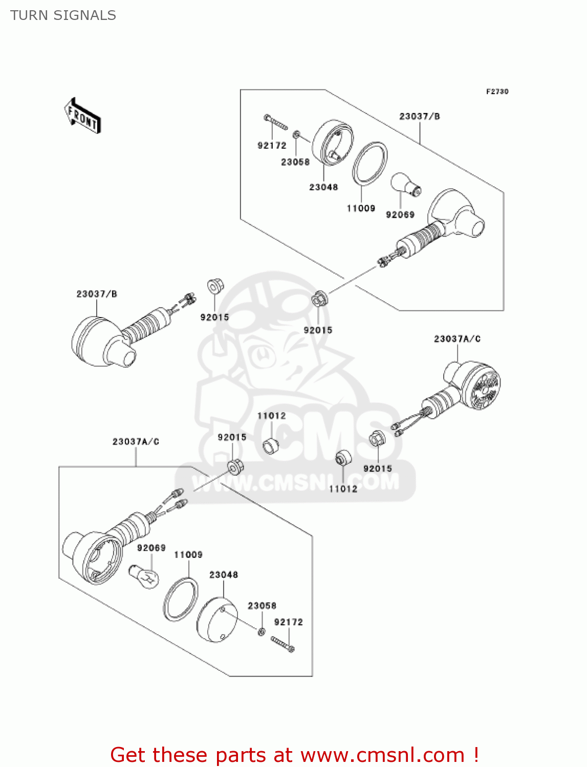 TURN SIGNALS KL650A15 KLR650 2001 USA CALIFORNIA CANADA