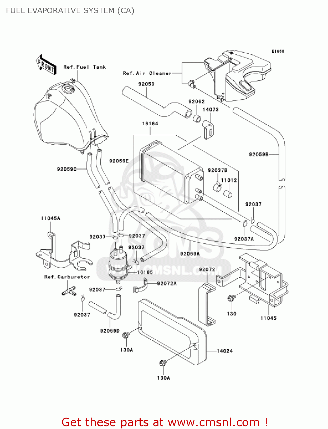 FUEL EVAPORATIVE SYSTEM (CA) KL650A15 KLR650 2001 USA CALIFORNIA CANADA