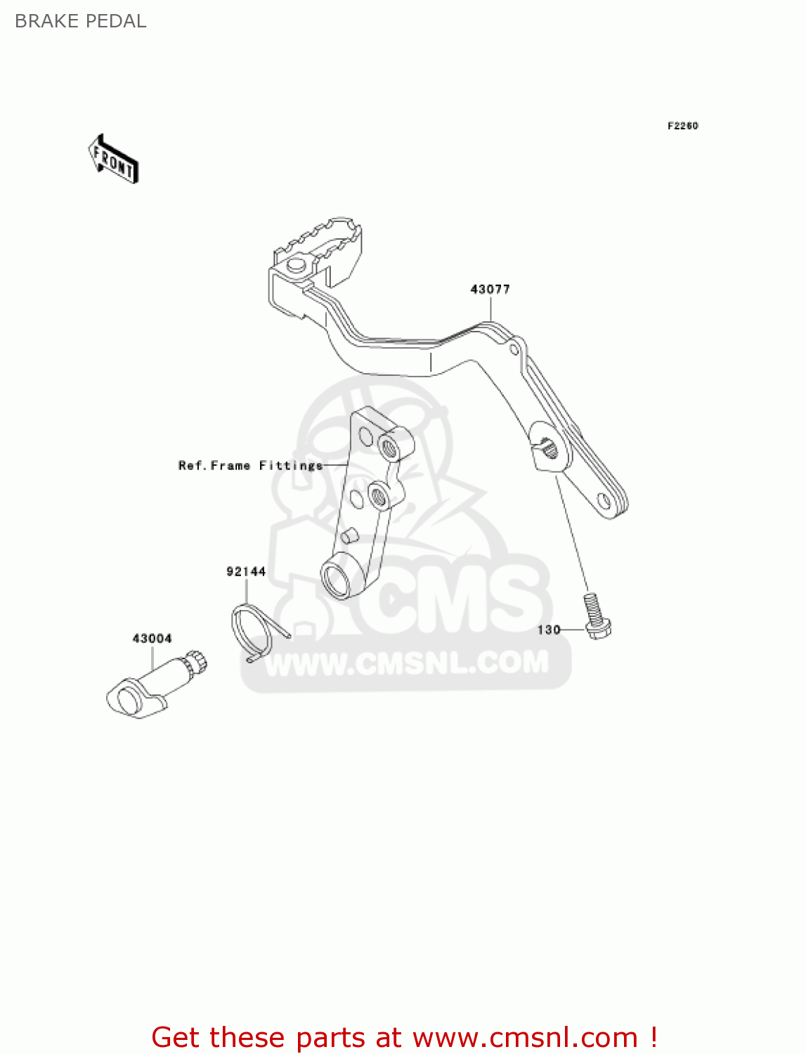 BRAKE PEDAL KL650A15 KLR650 2001 USA CALIFORNIA CANADA