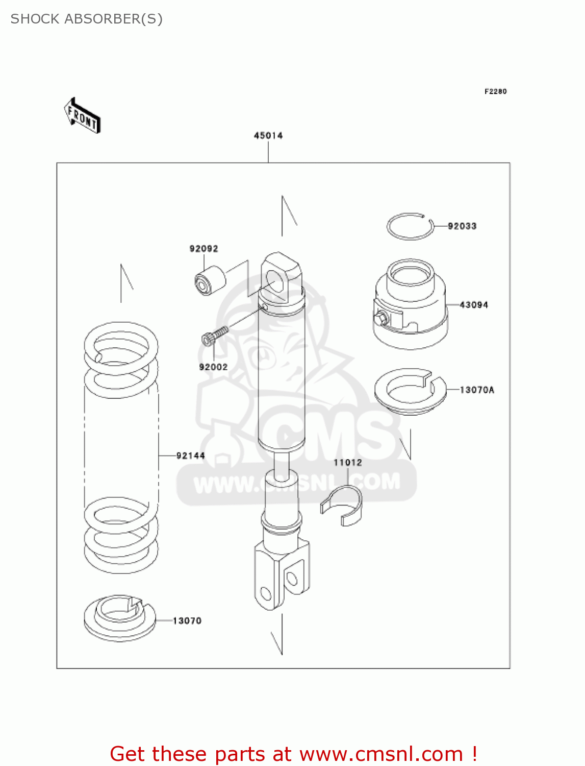 SHOCK ABSORBER(S) KL650A15 KLR650 2001 USA CALIFORNIA CANADA