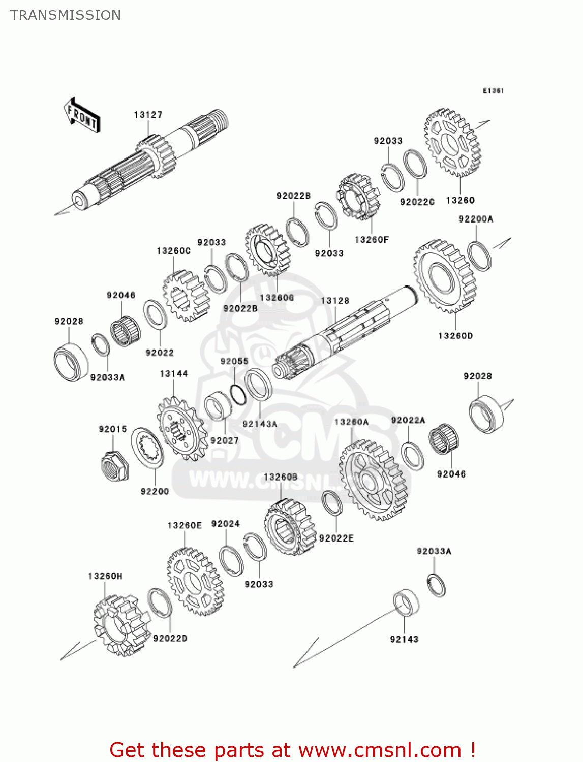 TRANSMISSION KL650A15 KLR650 2001 USA CALIFORNIA CANADA