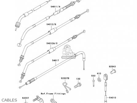 CABLES - KL650A15 KLR650 2001 USA CALIFORNIA CANADA