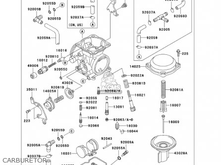 CARBURETOR - KL650A15 KLR650 2001 USA CALIFORNIA CANADA