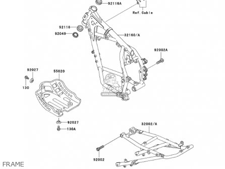 FRAME - KL650A15 KLR650 2001 USA CALIFORNIA CANADA