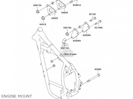 ENGINE MOUNT - KL650A15 KLR650 2001 USA CALIFORNIA CANADA
