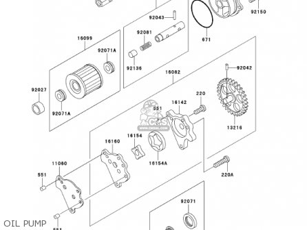 OIL PUMP - KL650A15 KLR650 2001 USA CALIFORNIA CANADA