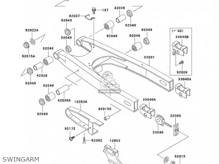 SWINGARM - KL650A15 KLR650 2001 USA CALIFORNIA CANADA