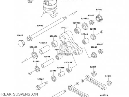 REAR SUSPENSION - KL650A15 KLR650 2001 USA CALIFORNIA CANADA