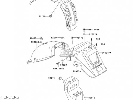FENDERS - KL650A15 KLR650 2001 USA CALIFORNIA CANADA