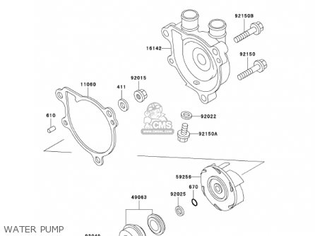 WATER PUMP - KL650A15 KLR650 2001 USA CALIFORNIA CANADA