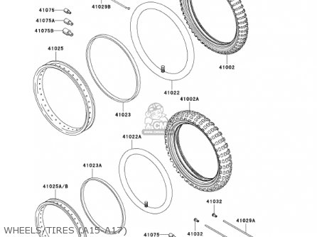 WHEELS/TIRES (A15-A17) - KL650A15 KLR650 2001 USA CALIFORNIA CANADA