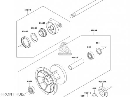 FRONT HUB - KL650A15 KLR650 2001 USA CALIFORNIA CANADA