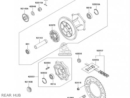 REAR HUB - KL650A15 KLR650 2001 USA CALIFORNIA CANADA