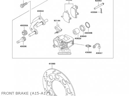 FRONT BRAKE (A15-A17) - KL650A15 KLR650 2001 USA CALIFORNIA CANADA