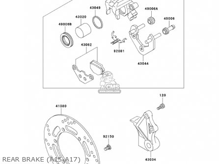 REAR BRAKE (A15-A17) - KL650A15 KLR650 2001 USA CALIFORNIA CANADA