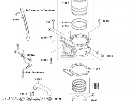 CYLINDER/PISTON(S) - KL650A15 KLR650 2001 USA CALIFORNIA CANADA