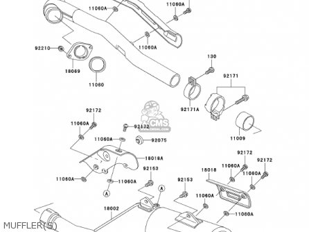MUFFLER(S) - KL650A15 KLR650 2001 USA CALIFORNIA CANADA