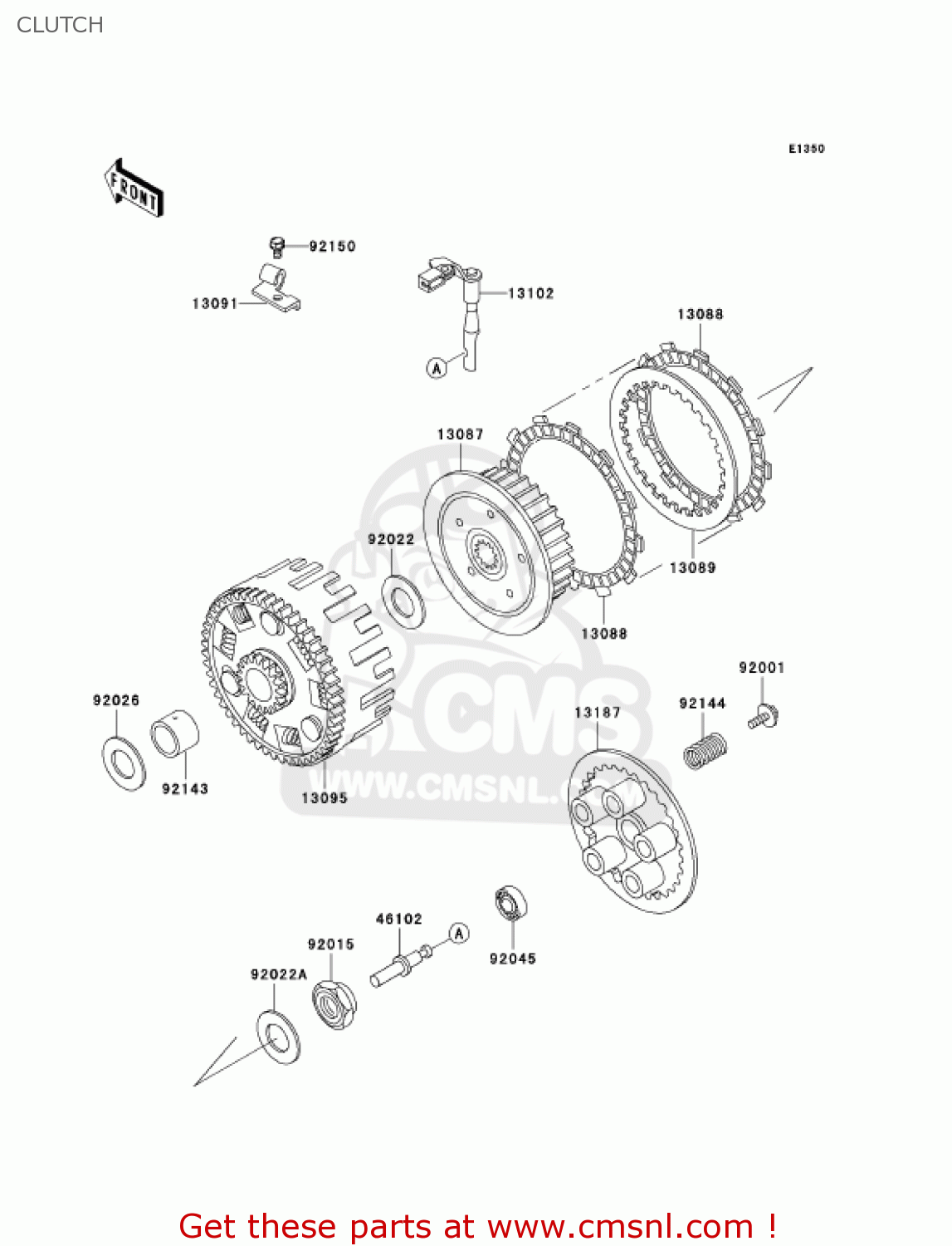 Kawasaki KL650A16 KLR650 2002 USA CALIFORNIA CANADA CLUTCH - buy ...