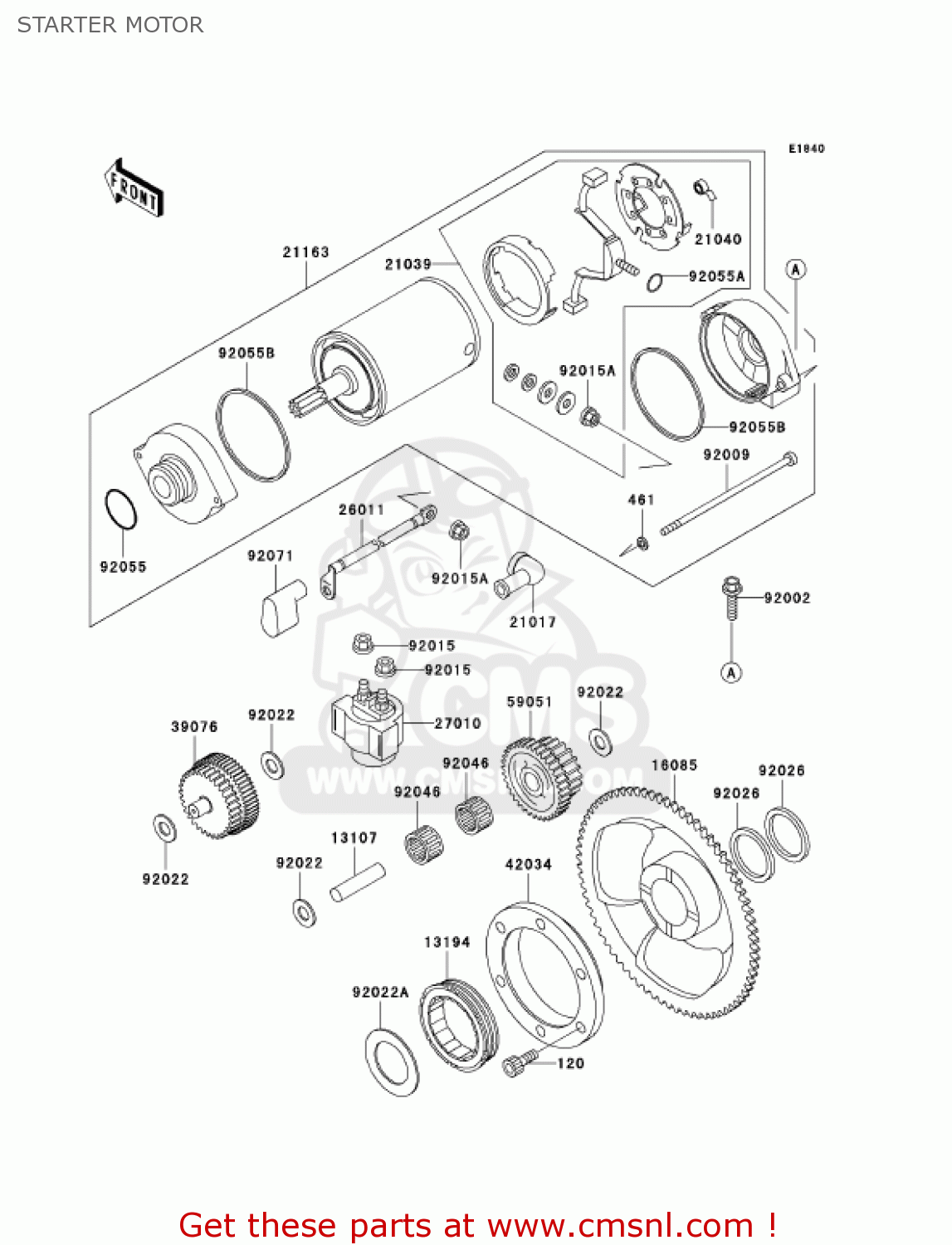 STARTER MOTOR KL650A16 KLR650 2002 USA CALIFORNIA CANADA