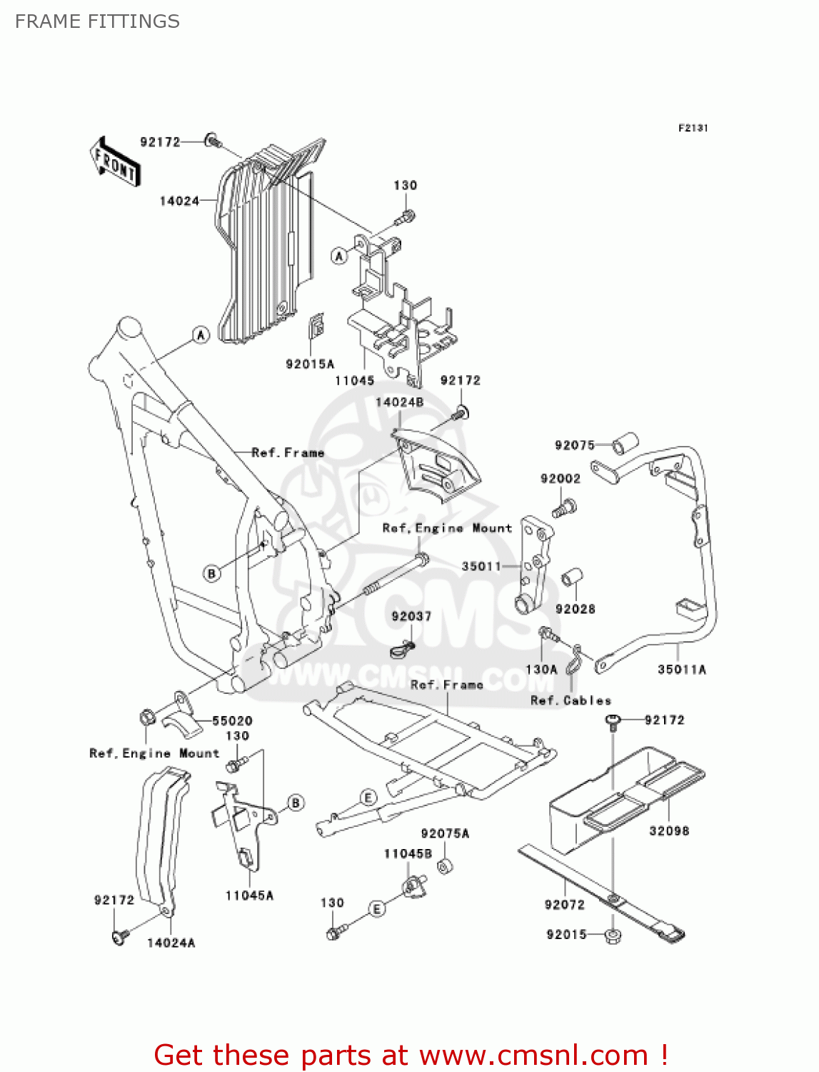 FRAME FITTINGS KL650A16 KLR650 2002 USA CALIFORNIA CANADA