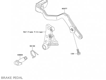 BRAKE PEDAL - KL650A16 KLR650 2002 USA CALIFORNIA CANADA