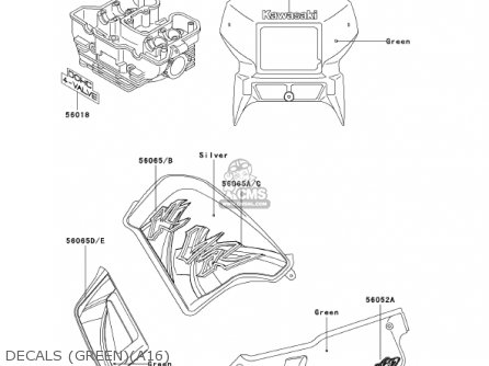 DECALS (GREEN)(A16) - KL650A16 KLR650 2002 USA CALIFORNIA CANADA