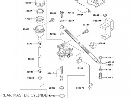 REAR MASTER CYLINDER - KL650A16 KLR650 2002 USA CALIFORNIA CANADA