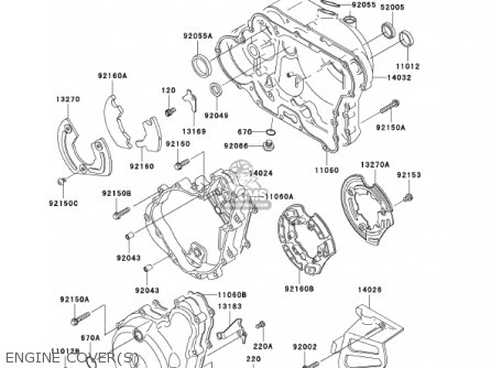 ENGINE COVER(S) - KL650A16 KLR650 2002 USA CALIFORNIA CANADA
